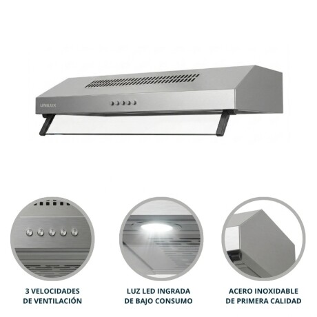 Extractor + Anafe Pack De Extractor Purificador Nubia + Anafe A Gas Vulcano Duo 2 Acero Inoxidable