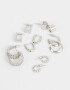 Aros Argollas Set Metal Set De Argollas Essential - Plateado