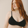 Soutien Triángulo Ana Algodón – Copa doble tejido y breteles regulables Negro