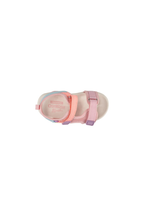 Sandalias con velcro, rosadas, diseño bloques de color Sin color