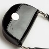 Bandolera The Circle en cuero charol Negro