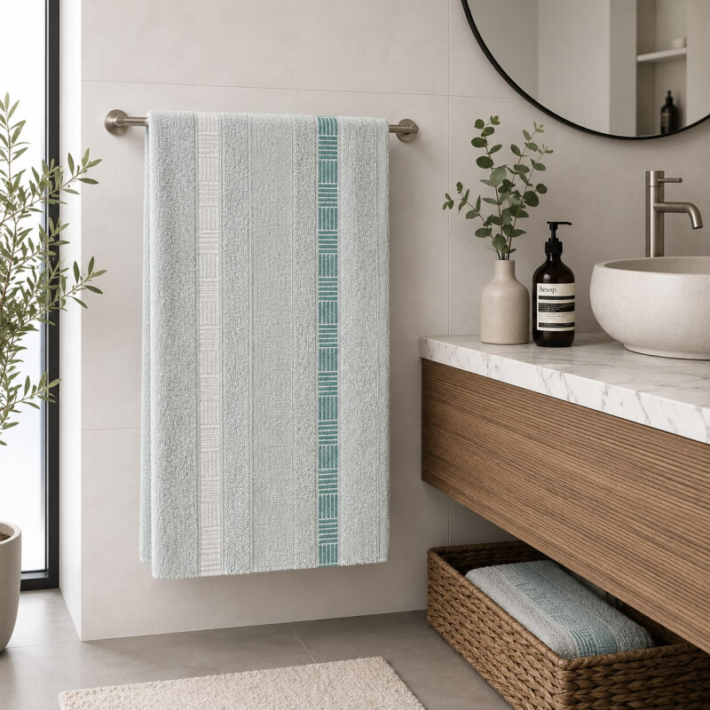 Toalla de Baño en Aldogón 70x135cm Moreto Verde Agua