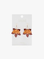 Aros Abiertos Con Maxi Flor naranja