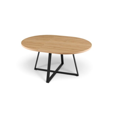 JUEGO DE COMEDOR MESA REDONDA EXTENSIBLE MADERA PATAS EN METAL + 4 SILLAS TAPIZADAS SILLAS GRISES