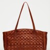 Bolso The Knit Bag en cuero graneado Cuoio