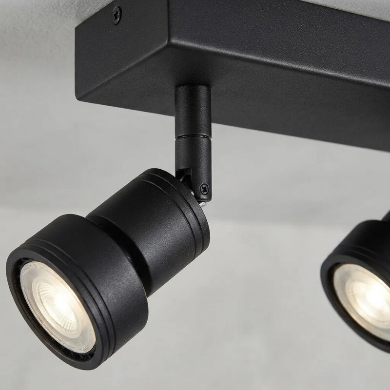 AAS Lámpara De Techo Niza Doble Orientable Negra