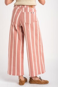 Jean Wide Leg Rayado Rojo