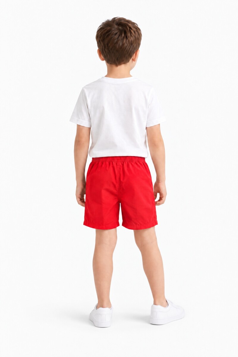 Short de baño liso ROJO