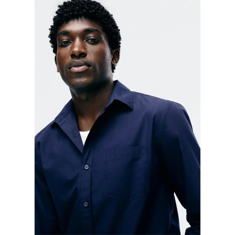 CAMISA ML MASC AZUL ESCURO