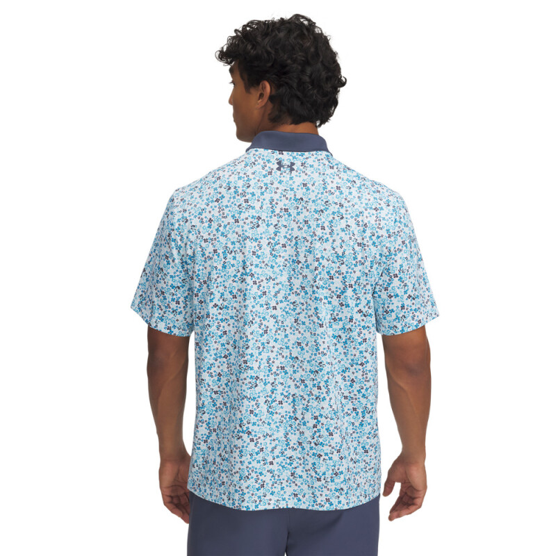 UA Matchplay Printed Polo-BLU WHT-108