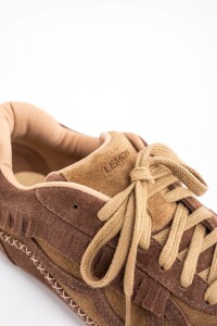 Zapatilla Gamuza Combinada C Flecos Camel