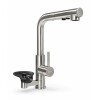 Grifería de Cocina monocomando de Mesada con lavavasos satinado en L pico extraible Grifería De Cocina Monocomando De Mesada Con Lavavasos Satinado En L Pico Extraible