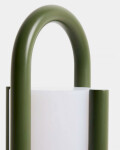 Lámpara de mesa pequeña portátil Leros de polietileno y acero verde Lámpara de mesa pequeña portátil Leros de polietileno y acero verde
