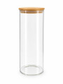 FRASCO VIDRIO TAPA BAMBOO 1700ML TRANSPARENTE