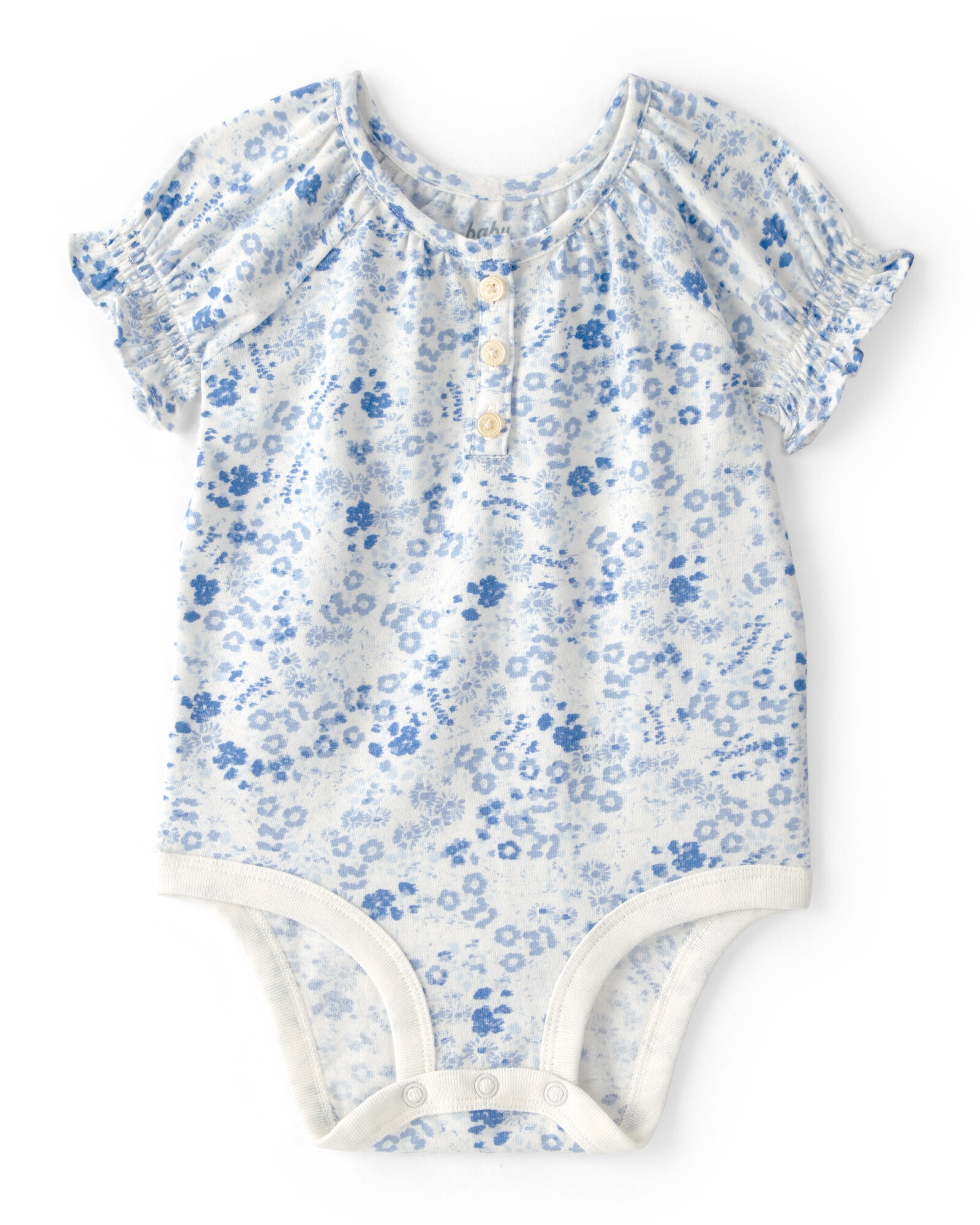 Body de algodón, con botones, diseño floral Sin color
