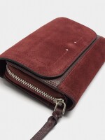 Cartera Detalles De Piel Con Solapa burdeos