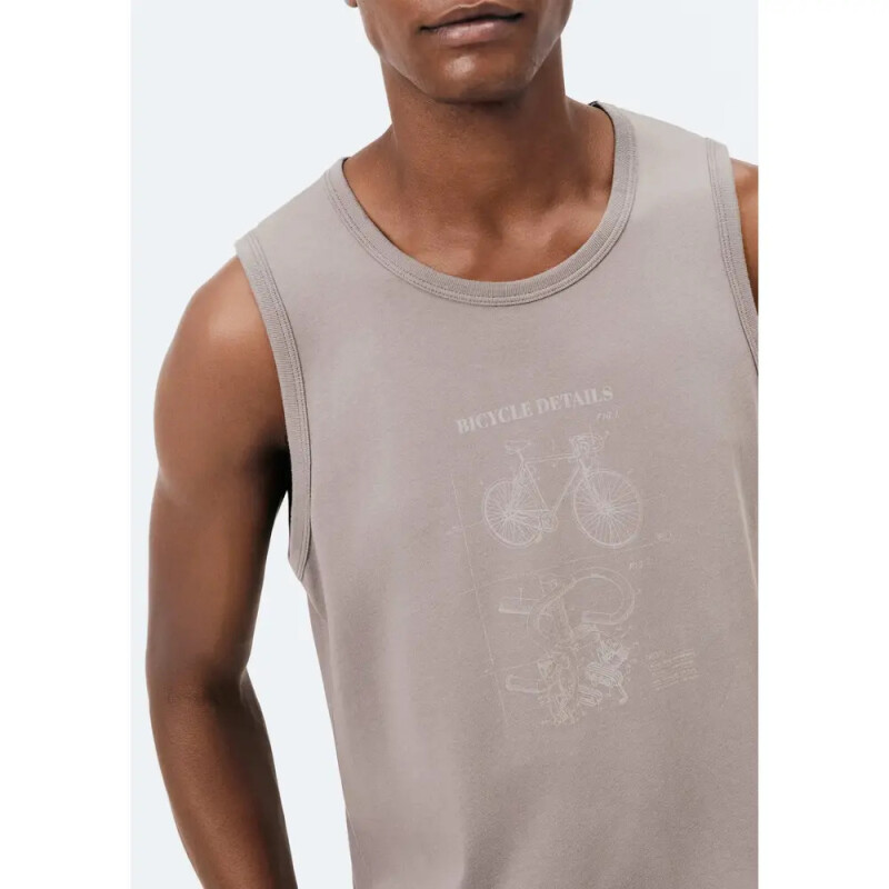 CAMISETA REGATA MASC BEGE