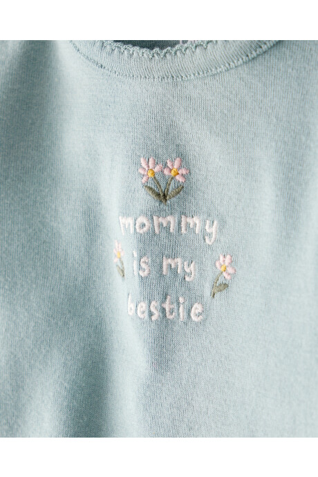 Set dos piezas de algodón, pantalón y body, diseño floral Sin color