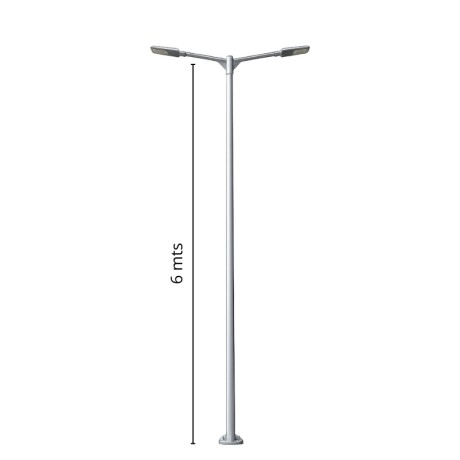 Columna 6mt con dos Brazos Blanca Columna 6mt Con Dos Brazos Gris