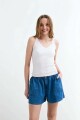 Top tejido punto rib tirantes finos BLANCO