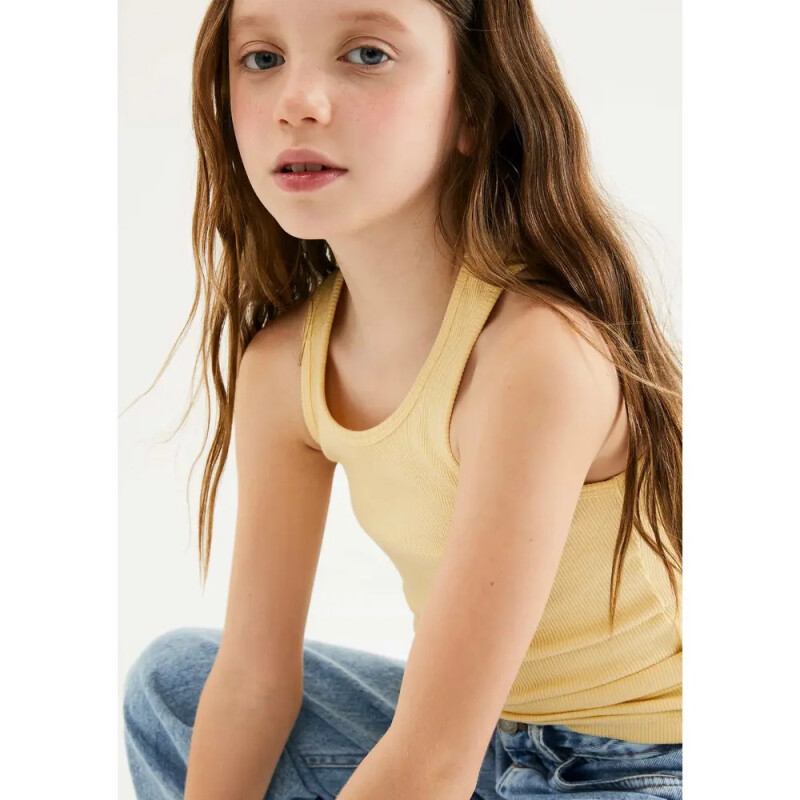 CAMISETA REGATA FEM AMARELO CLARO