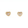 Caravanas Corazón de oro- Oro bajo - Zirconia- CA8265 conpiedra