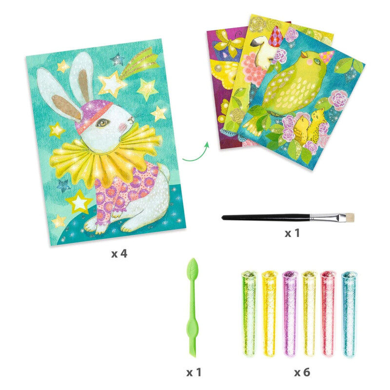 Cuadros de purpurina Carnaval de Animales Djeco Cuadros de purpurina Carnaval de Animales Djeco