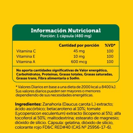 Beta Carotene 30 Cáps Natural Life Beta Carotene 30 Cáps Natural Life