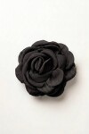Broche flor tela negro