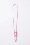 Cordón para celular con gancho metálico rosa