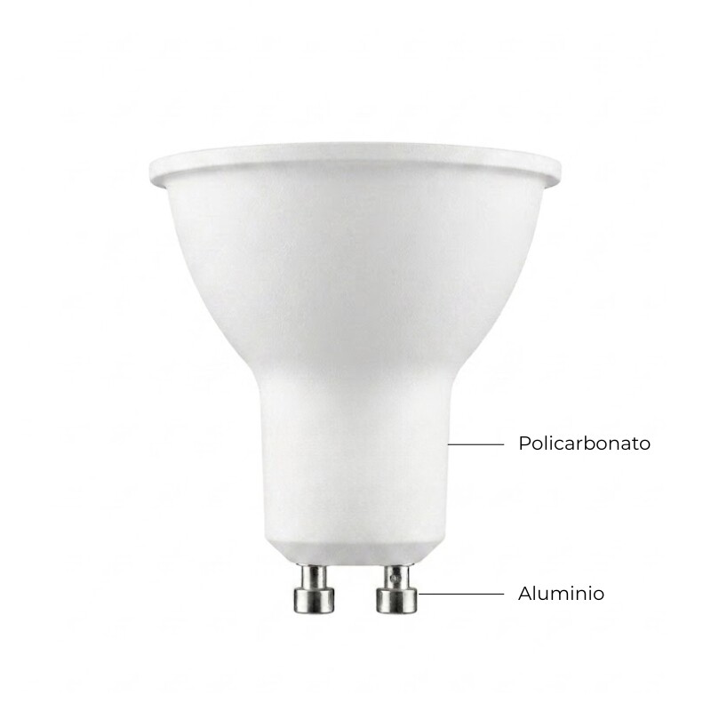 DICROICA LED GU10 5W 38º Lámpara Dicroica LED GU10 5W 38° 4000K Luz Neutra