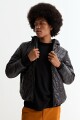 Campera puffer básica con capucha NEGRO