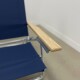 Reposera x2 Silla de aluminio baja con posa brazos de madera AZUL