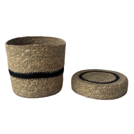 CESTO C/TAPA YUTE NEGRO 37951