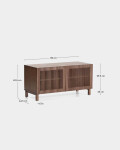Zapatero Beyla 2 puertas de chapa y madera maciza de fresno con acabado tono nogal 98,5 cm Zapatero Beyla 2 puertas de chapa y madera maciza de fresno con acabado tono nogal 98,5 cm