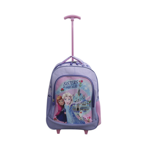Mochila Infantil Frozen con Carro Jacquard Grande 40 x 30 cm LILA