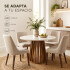 Mesa Comedor ComboHome Lavanda Redonda Diseño Laqueada 105Cm Color Blanco