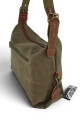 Cartera lona con hebillas verde