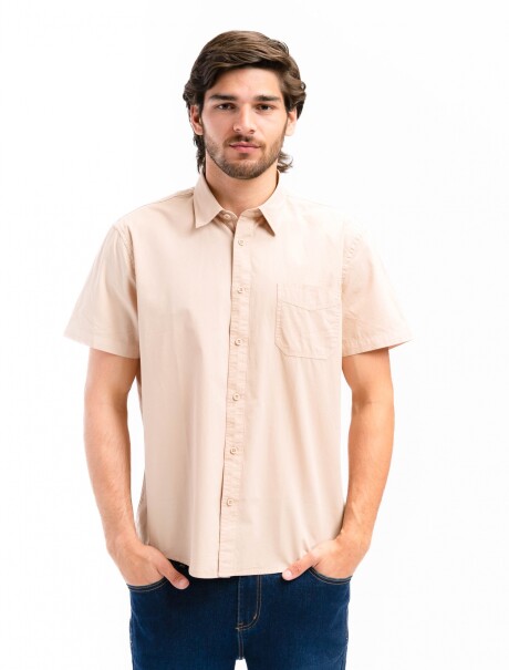 Camisa Algodón con Bolsillo Barcelona Beige
