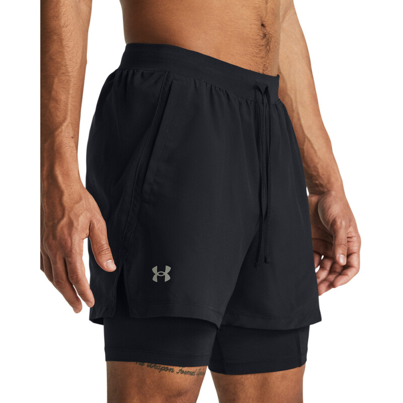 UA LAUNCH 5'' 2-IN-1 SHORTS-GRY BLK-001