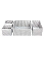 CAJA ORGANIZADORA RAYAS SET 4PCS GRIS