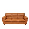 SOFA 3 CUERPOS - MODELO ALIAS - TAPIZADO EN CUERO - COLOR MARRON CLARO SOFA 3 CUERPOS - MODELO ALIAS - TAPIZADO EN CUERO - COLOR MARRON CLARO