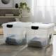 Set x2 Caja organizadora 50 lts de plástico reforzada TRANSPARENTE