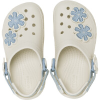 Classic Clog Toddler Denim Flower Blanco