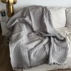 Manta tejida para sillón y cama gris 180 x 130 cm