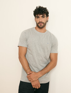 520658 T-SHIRT HARRINGTON LABEL Gris Medio Melange