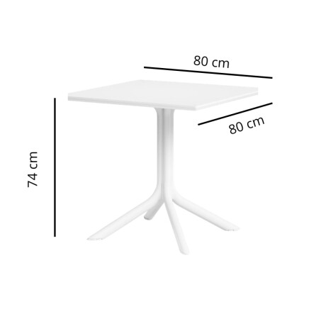 MESA CUADRADA EXTERIOR DE POLIPROPILENO 80CM Mesa Cuadrada De Exterior 80CM Blanco