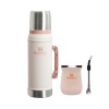 Combo Stanley Termo Classic 940ml + Mate en Acero Inox. 230ml + Bombilla Spoon Rose quartz