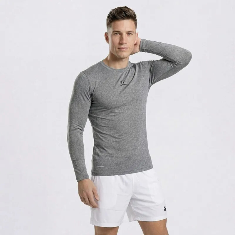 T-SHIRT TÉRMICA ML GRIS MELANGE MEDIO