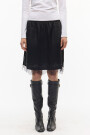 MIDI SATIN LACE Negro